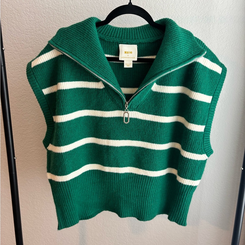 Maeve by Anthropologie Sleeveless Half-Zip Sweater